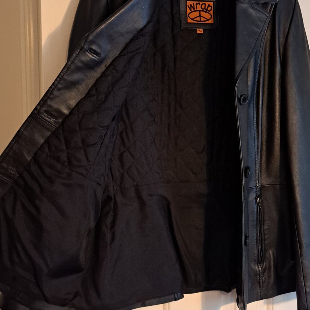 Wrap Leather Coat - image 2